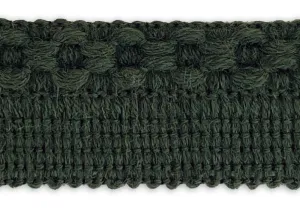 1 1/4" Forest Green Wool Gimp Trim (Made in France)