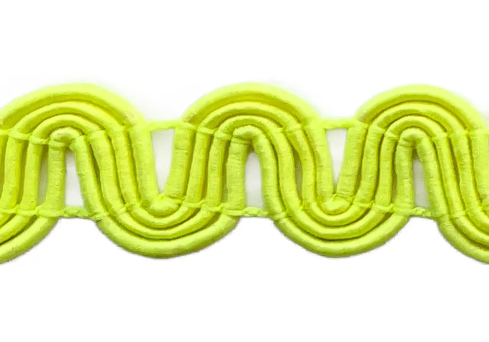 5/8" Zig-Zag Neon Yellow Open Weave Trim (Made in England)