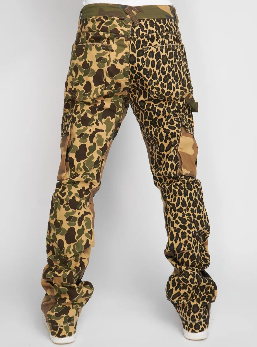 Cargo Stacked Flare Mott Jeans - Multi Camo