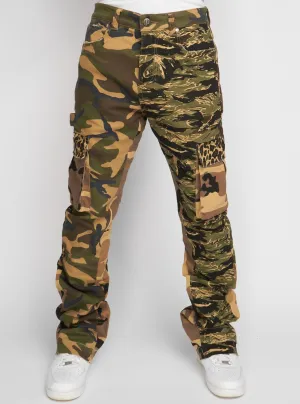 Cargo Stacked Flare Mott Jeans - Multi Camo
