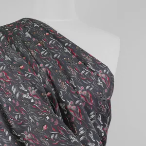 Casablanca - Dark Grey Under the Sea Cotton Elastane Stretch Woven Fabric Sample