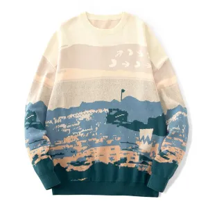 Casual Sweater Men Harajuku Style Knitted Pullover