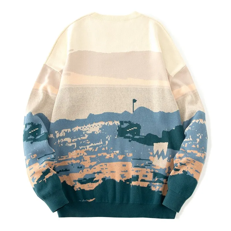 Casual Sweater Men Harajuku Style Knitted Pullover