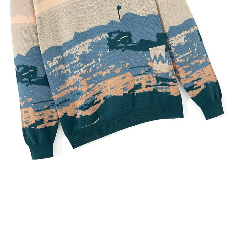 Casual Sweater Men Harajuku Style Knitted Pullover