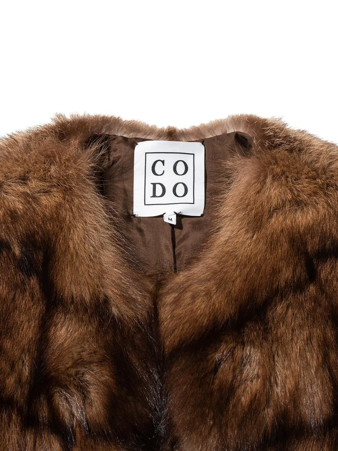 CODO Runway Genuine Sable Fur Long Vest Brown
