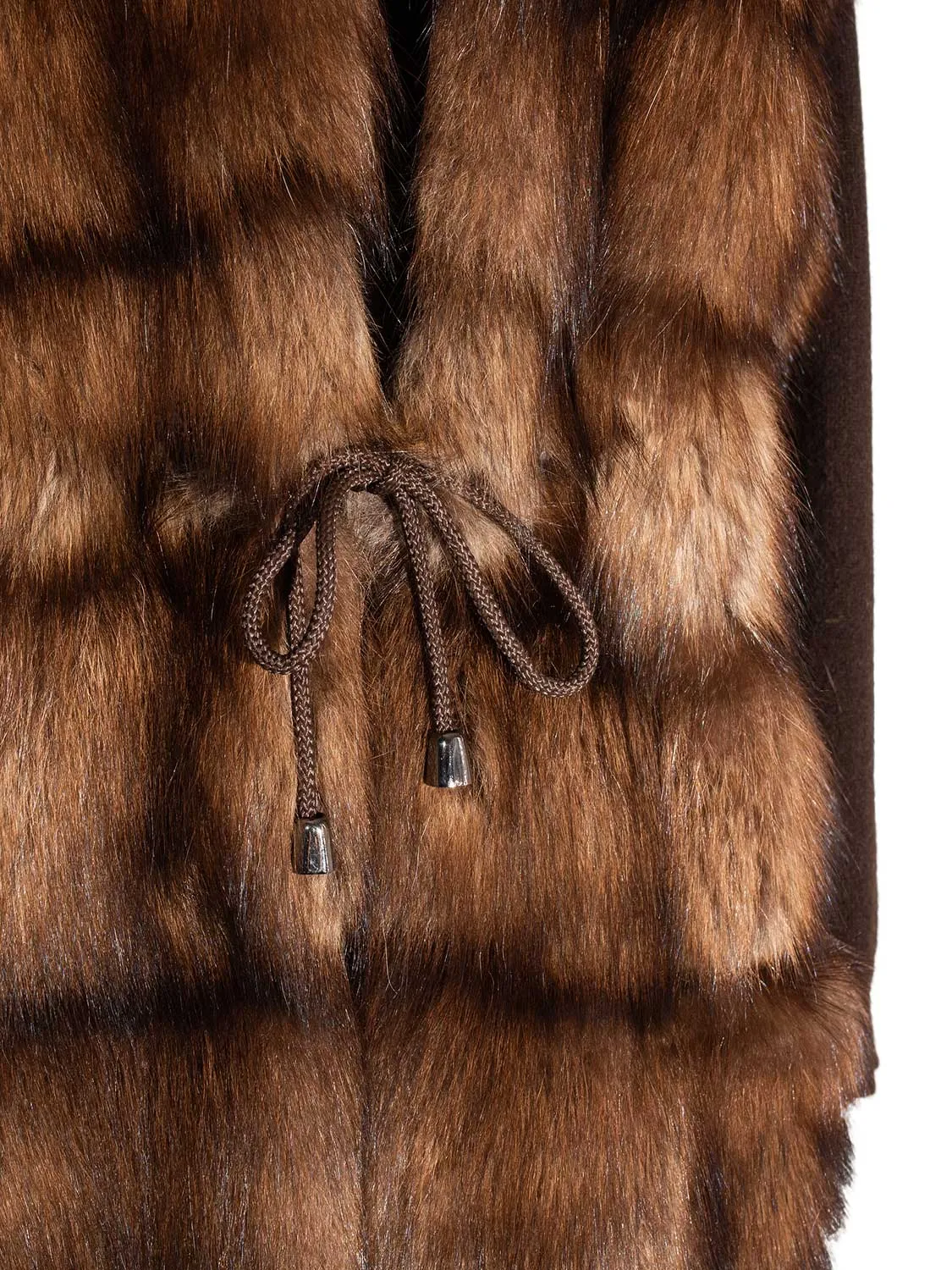CODO Runway Genuine Sable Fur Long Vest Brown