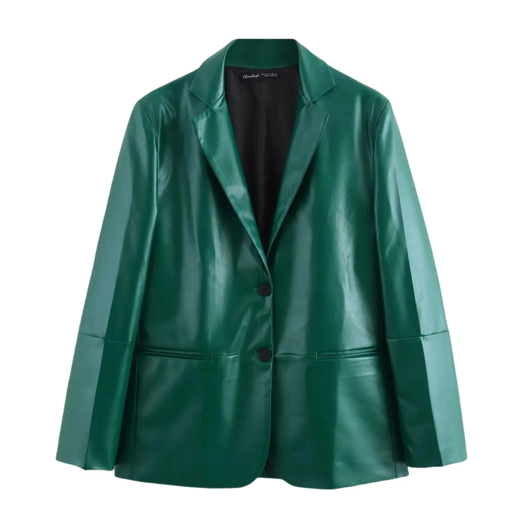 cold weather outfits Joskaa 2024 Summer New Women's Clothing European Style Leather-Like Straight Leg Pants Jacket Matching Set Fashionable and Versatile