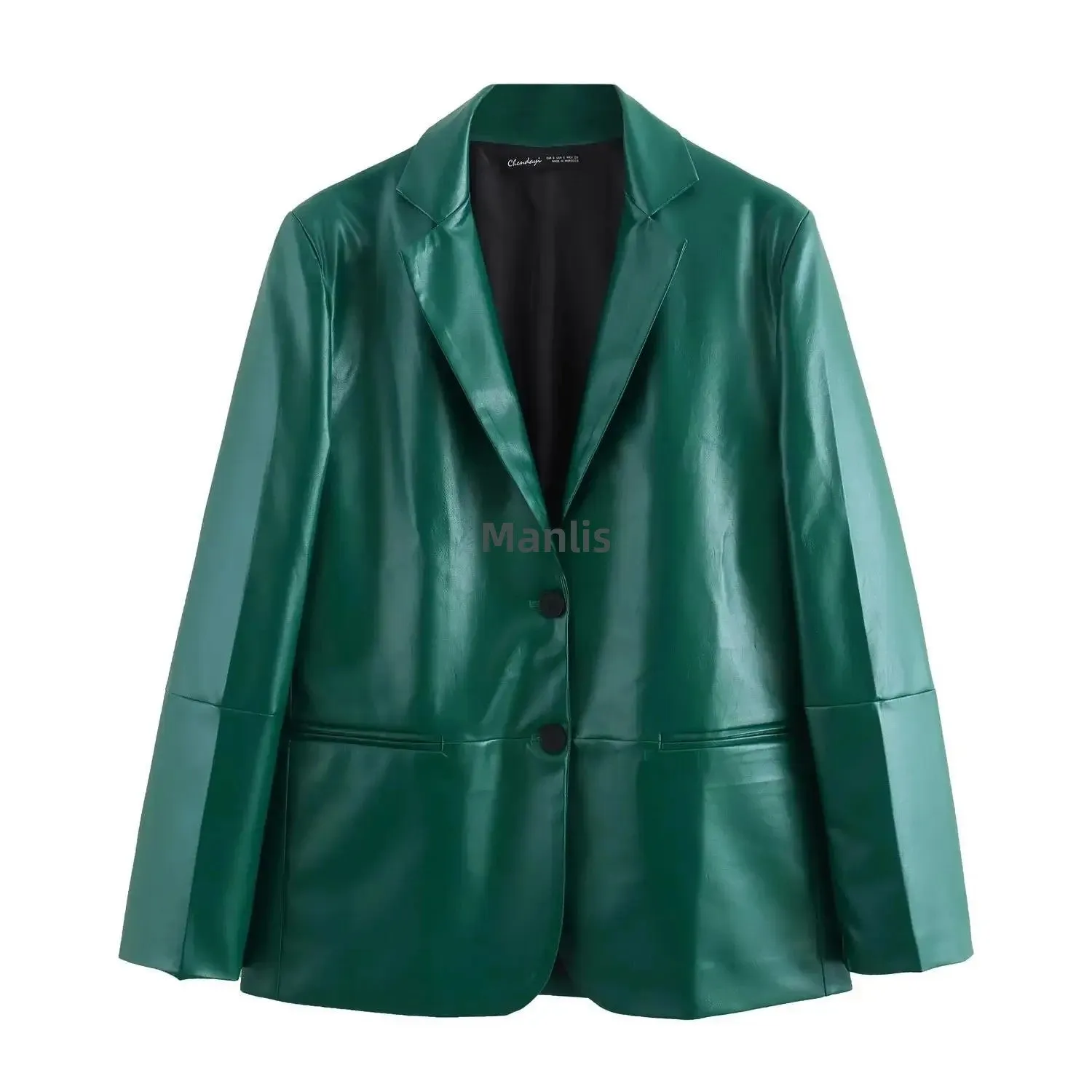 cold weather outfits Joskaa 2024 Summer New Women's Clothing European Style Leather-Like Straight Leg Pants Jacket Matching Set Fashionable and Versatile