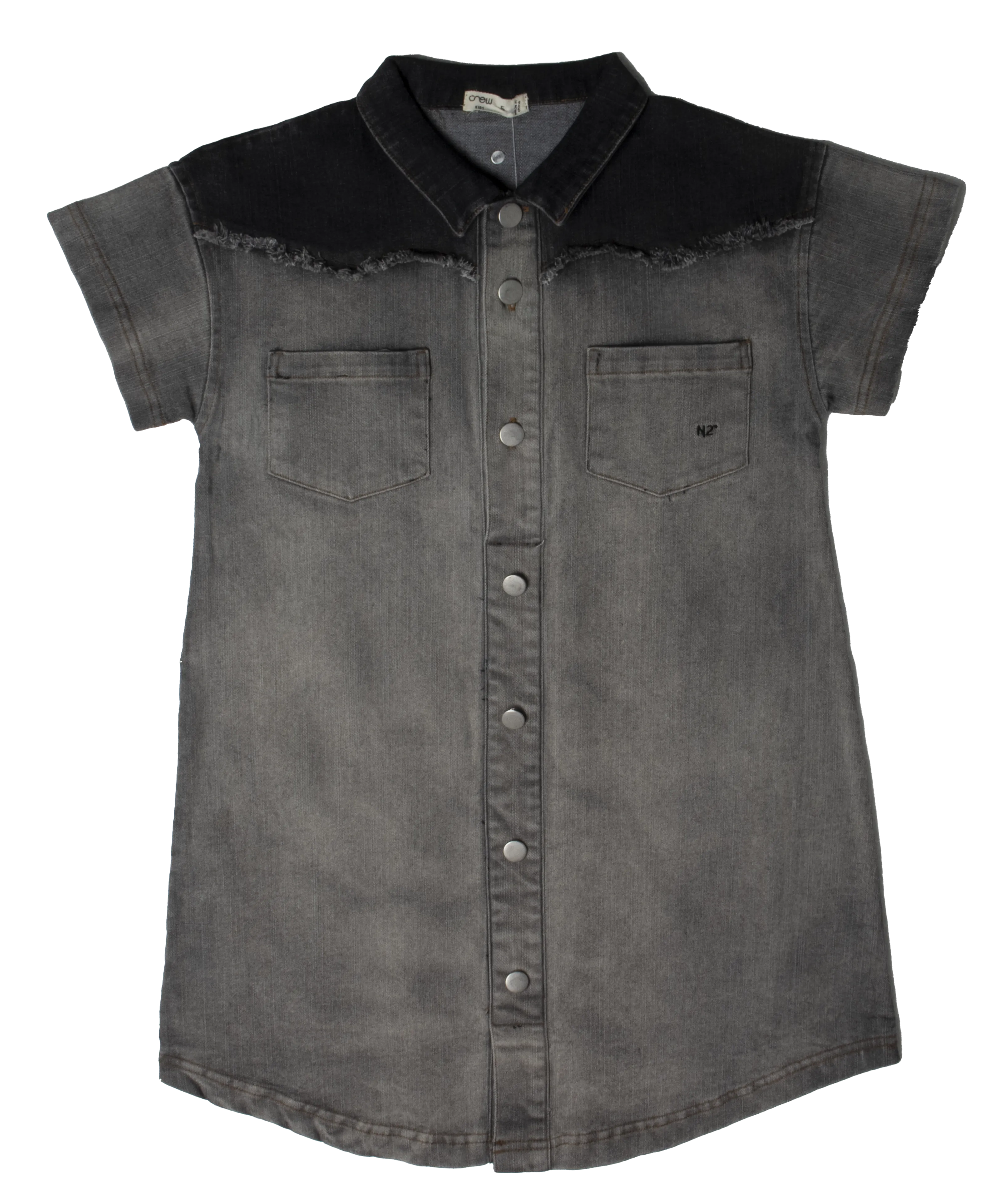 CREW KIDS TWO TONE DENIM DRESS