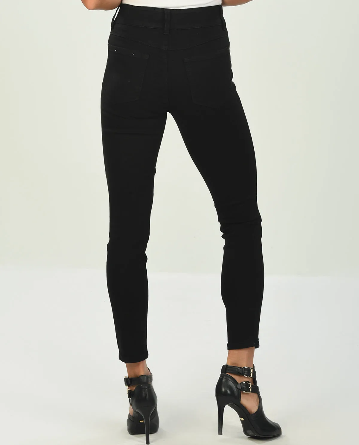 D Jeans Black Double Button Skinny Jeans