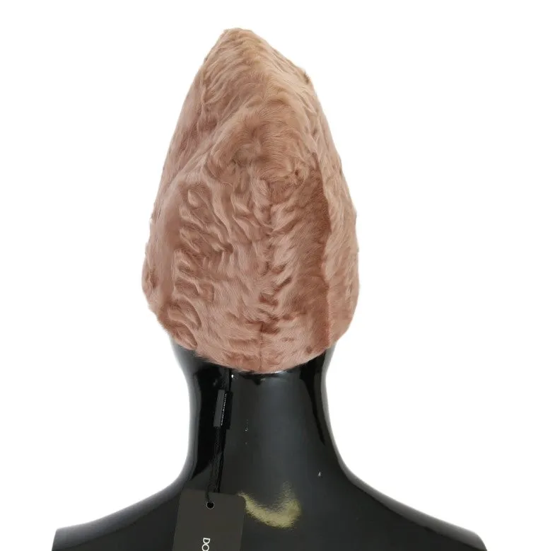 Dolce & Gabbana Beige Xiangao Fur Beanie - Timeless Elegance