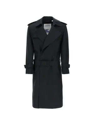Double-Breasted Silk Trench Coat