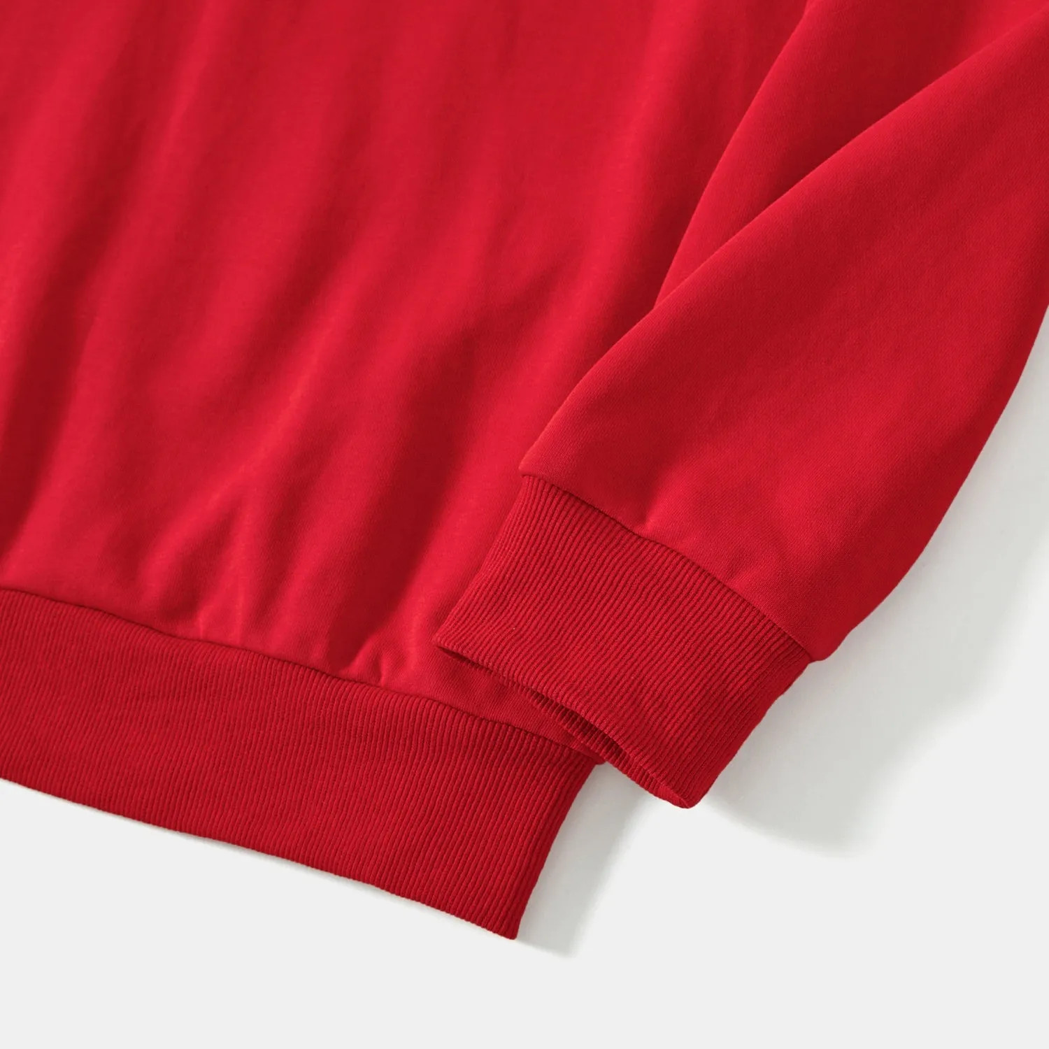 Family Matching Solid Color Santa&Letters Print Long Sleeve Cotton Tops