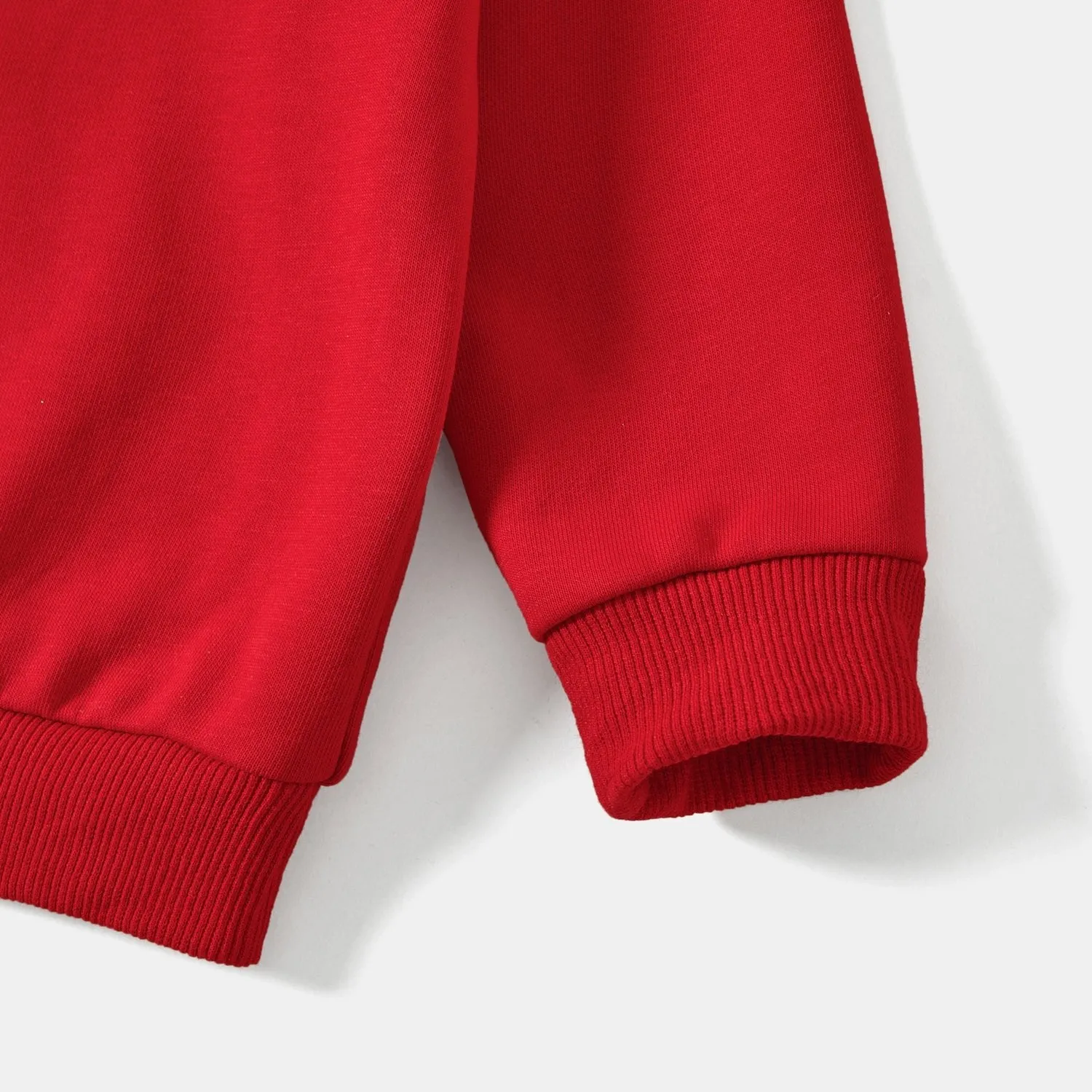 Family Matching Solid Color Santa&Letters Print Long Sleeve Cotton Tops