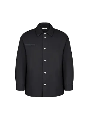 Flower-Warmth Padded Overshirt—Black