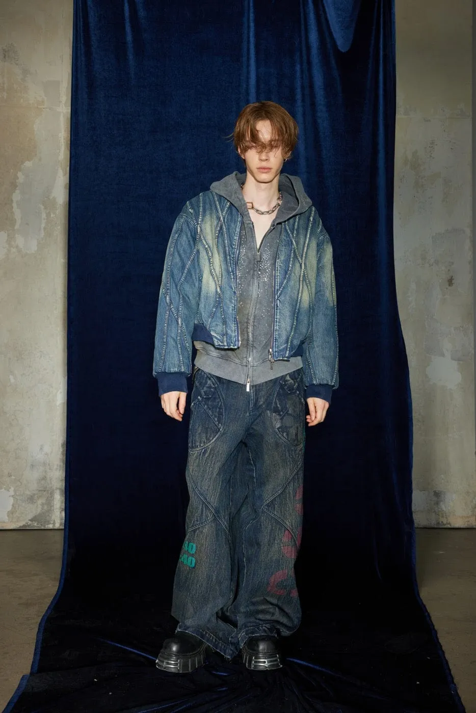 Graffiti Wide Leg Jeans