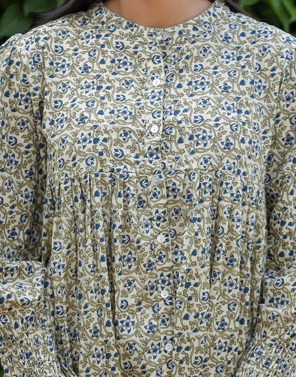 Green Printed Cotton Top (pack of 1)