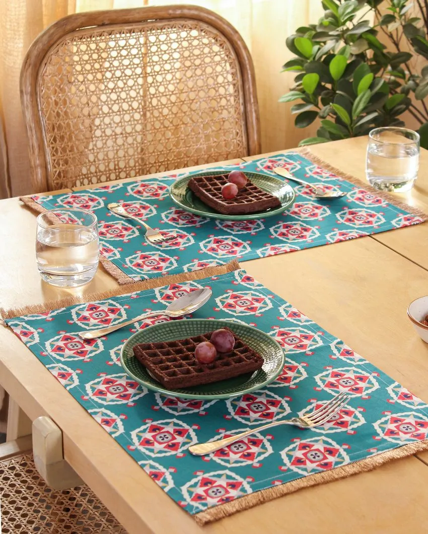 Gulshan Design Cotton Satin Tablemats | Set of 2 | 19 x 13 Inches