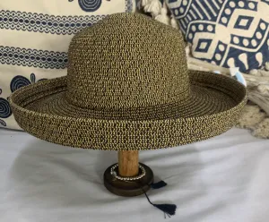 Jendi Straw & Black Wide Hat
