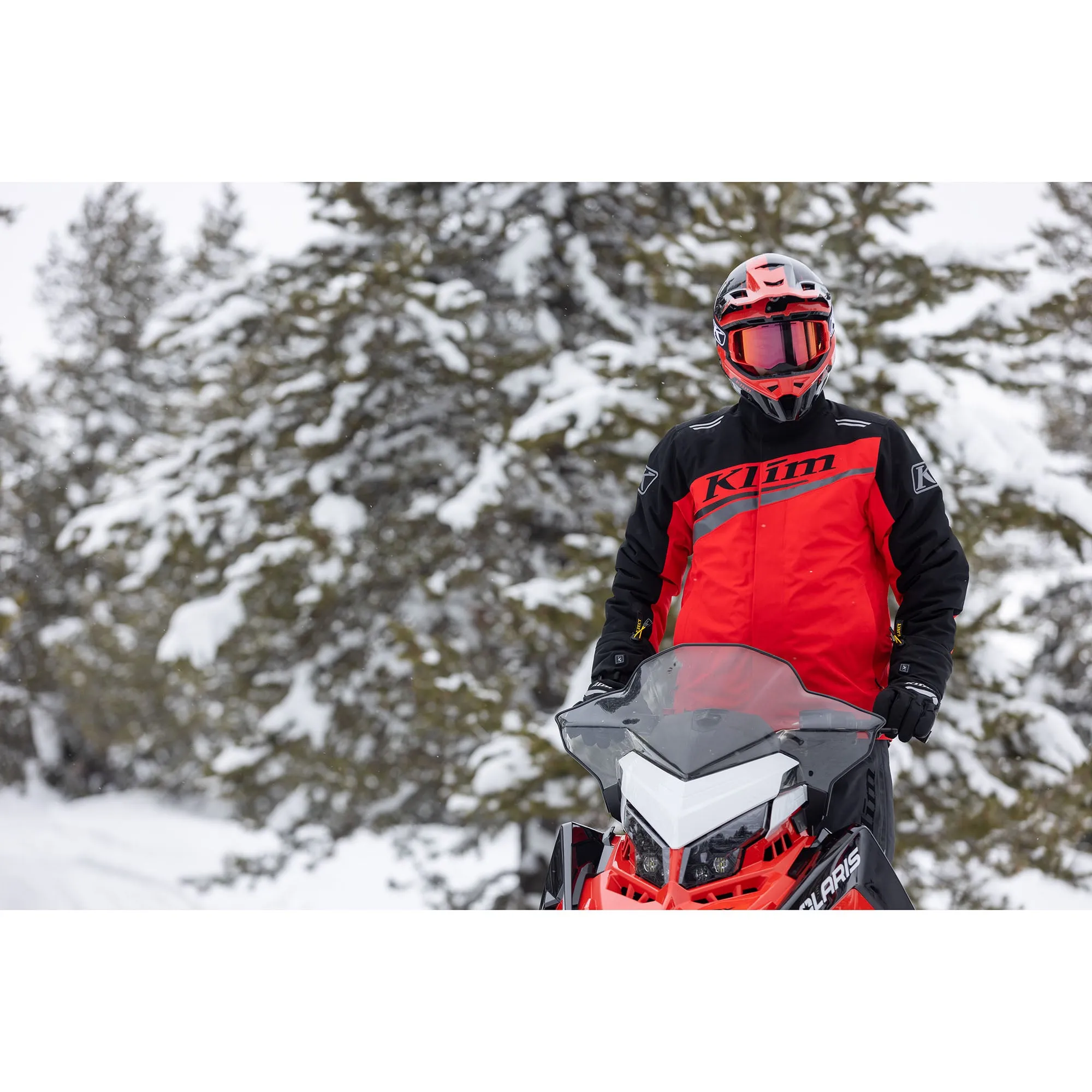 Klim  Mens Kaos Snowmobile Jacket Waterproof Lightweight Black High Risk Red