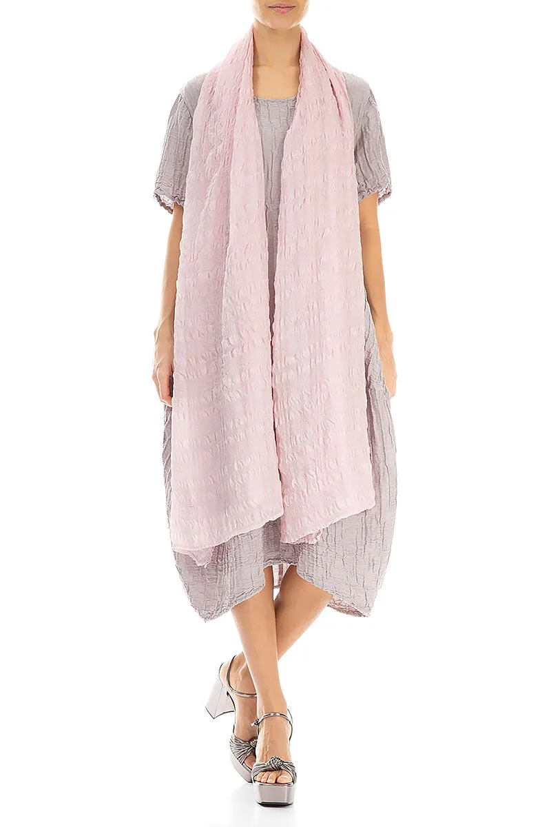Lightweight Powder Pink Textured Silk Scarf