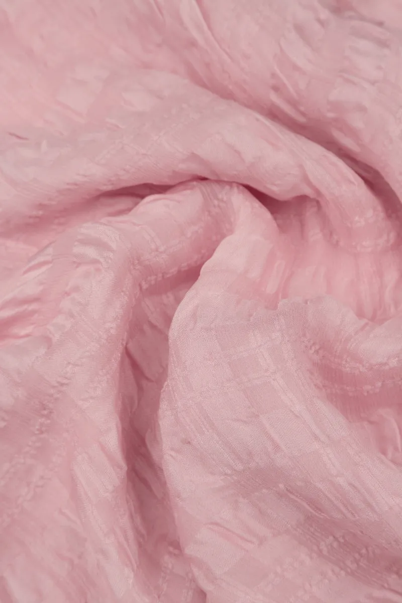 Lightweight Powder Pink Textured Silk Scarf