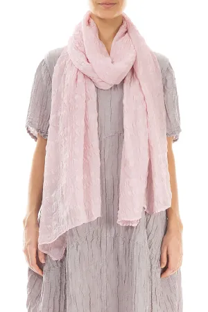 Lightweight Powder Pink Textured Silk Scarf