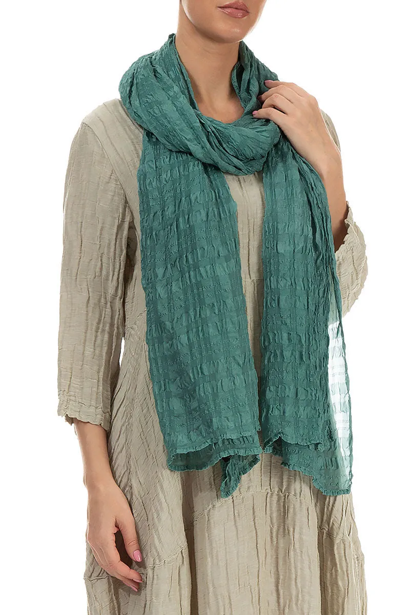 Lightweight Turquoise Textured Silk Scarf