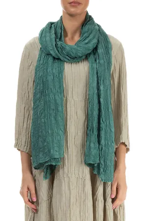 Lightweight Turquoise Textured Silk Scarf