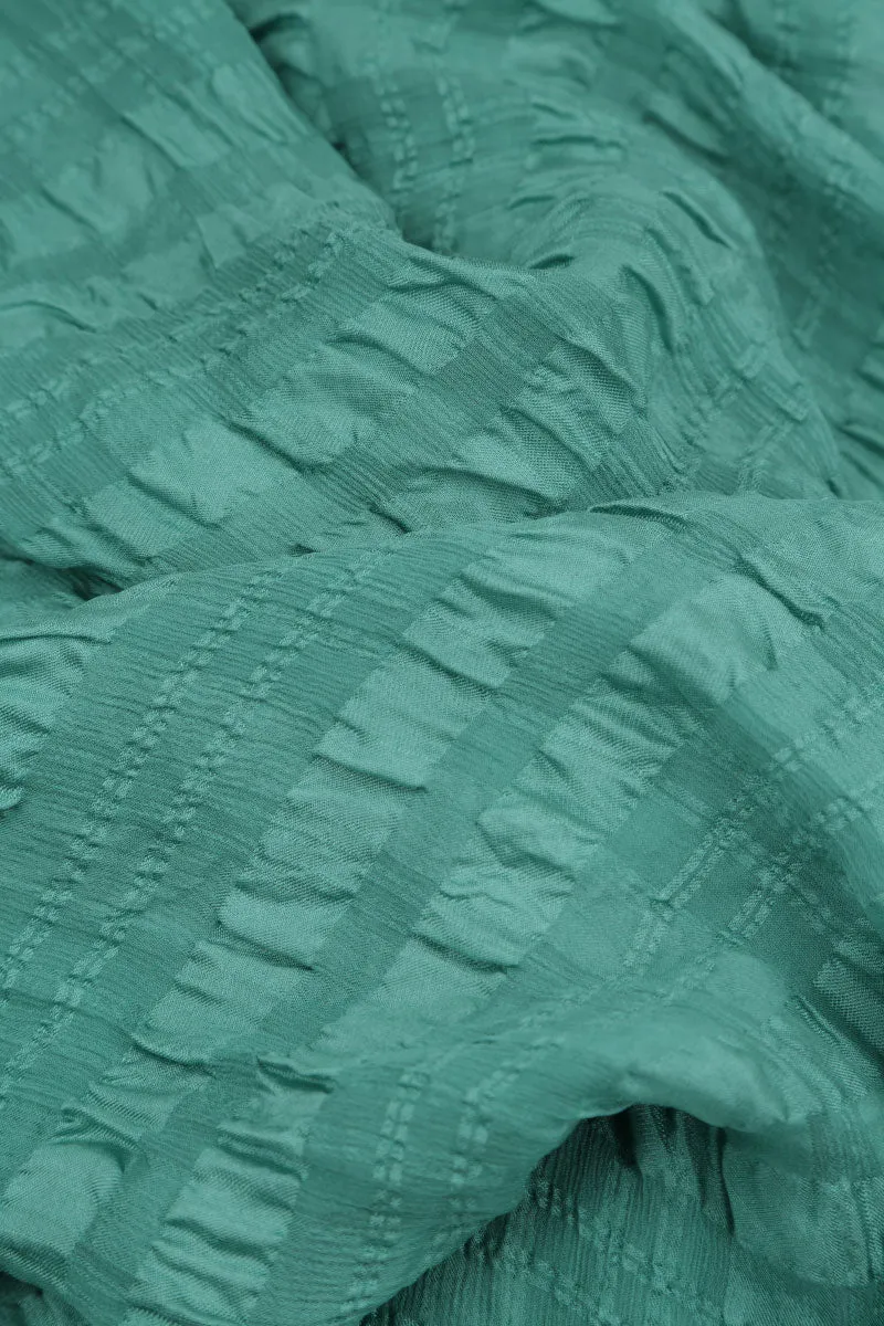 Lightweight Turquoise Textured Silk Scarf