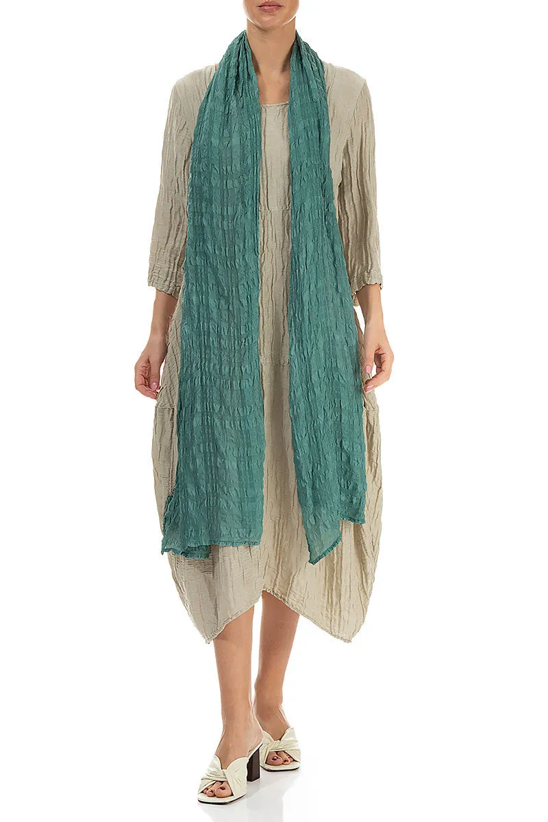 Lightweight Turquoise Textured Silk Scarf