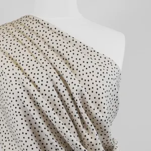 Linz - Parchment Cream Dotty Viscose Woven Twill Fabric - 1.08m Remnant