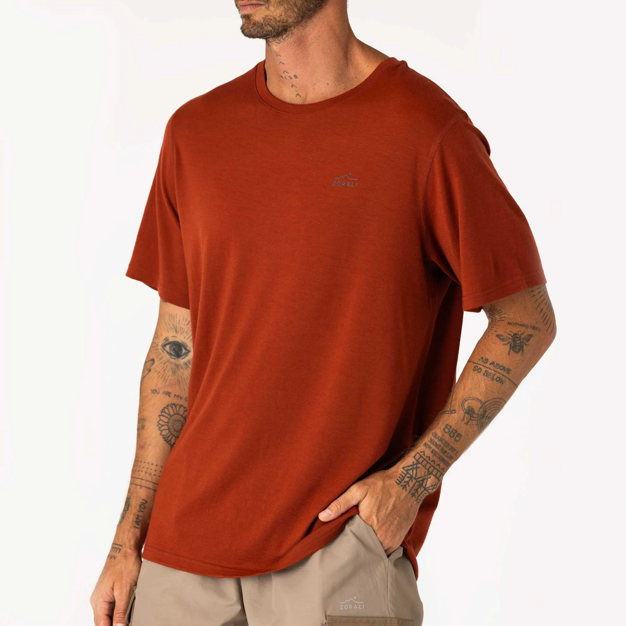 Mens Merino T-Shirt Tannin