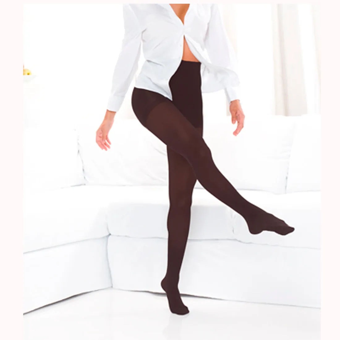 Opaque Tights 10-15 MMHG Black Medium  (#16683)