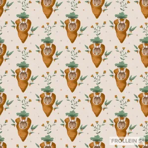 Organic Cotton Jersey - Carrot Bunny - Peach