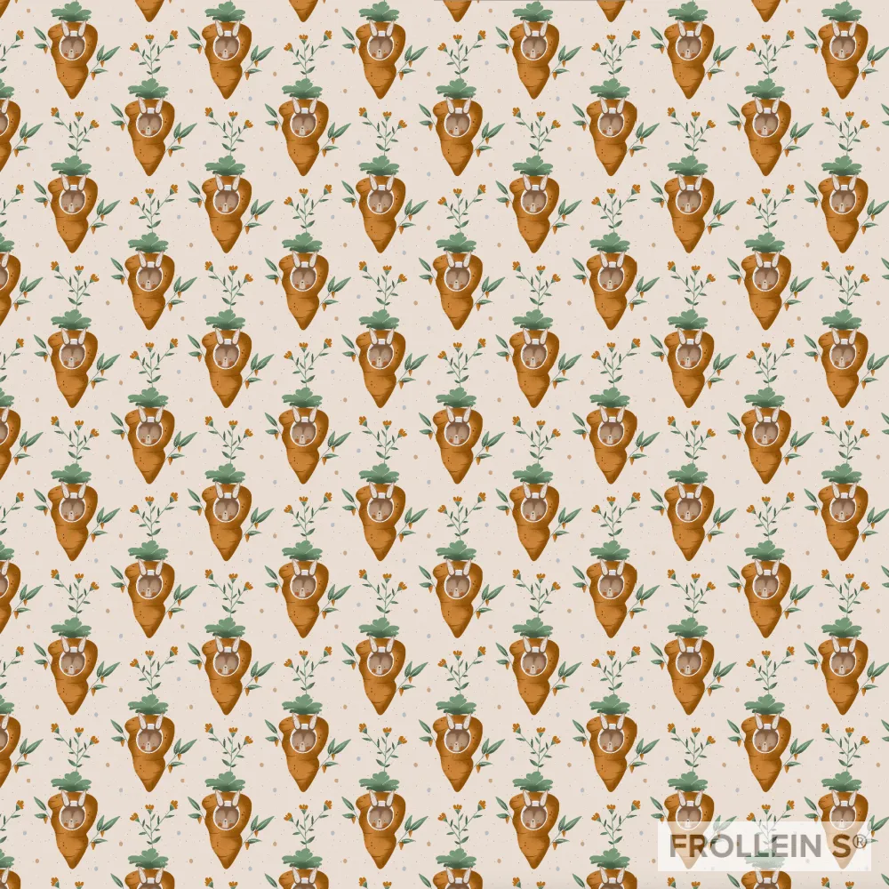 Organic Cotton Jersey - Carrot Bunny - Peach