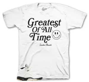 Retro 5 White Black Goat Shirt