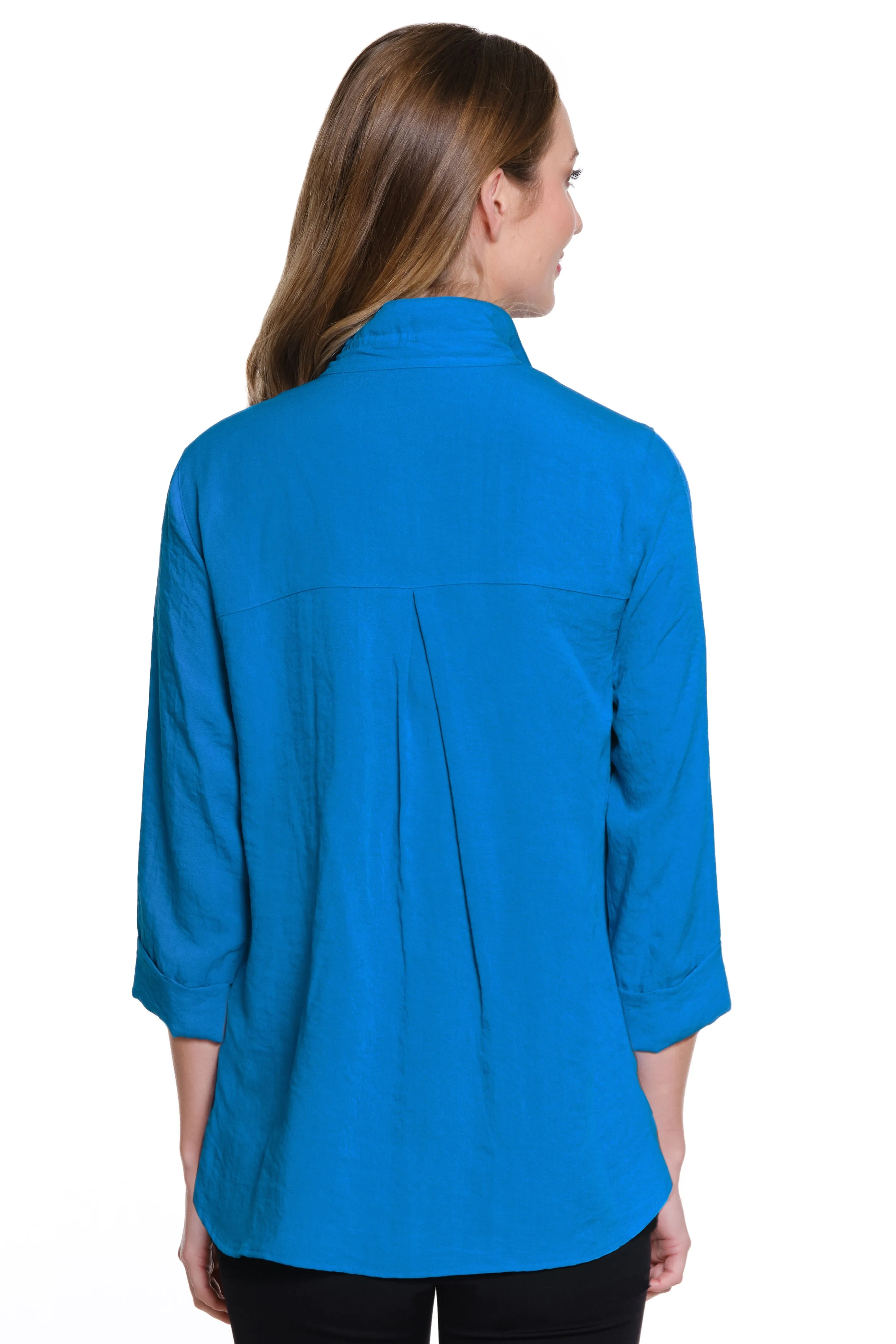 Solid Camp Shirt - Petite - Cobalt