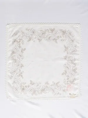 Vintage Nina Ricci Rose Print Cotton Handkerchief