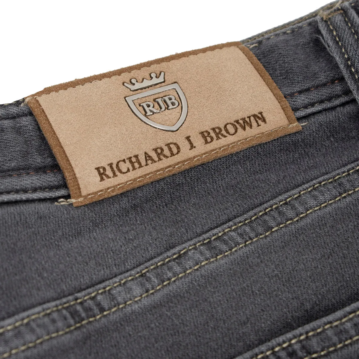 Washed Grey Cashmere Denim 'Milano' Regular Fit Jeans