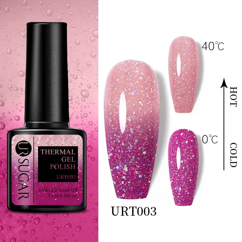 Wenkouban  Thermal Nail Polish Shiny Sequins Effect Color Change Gel Varnishes All For Manicure Nails Art UV Semi Permanent Gellak