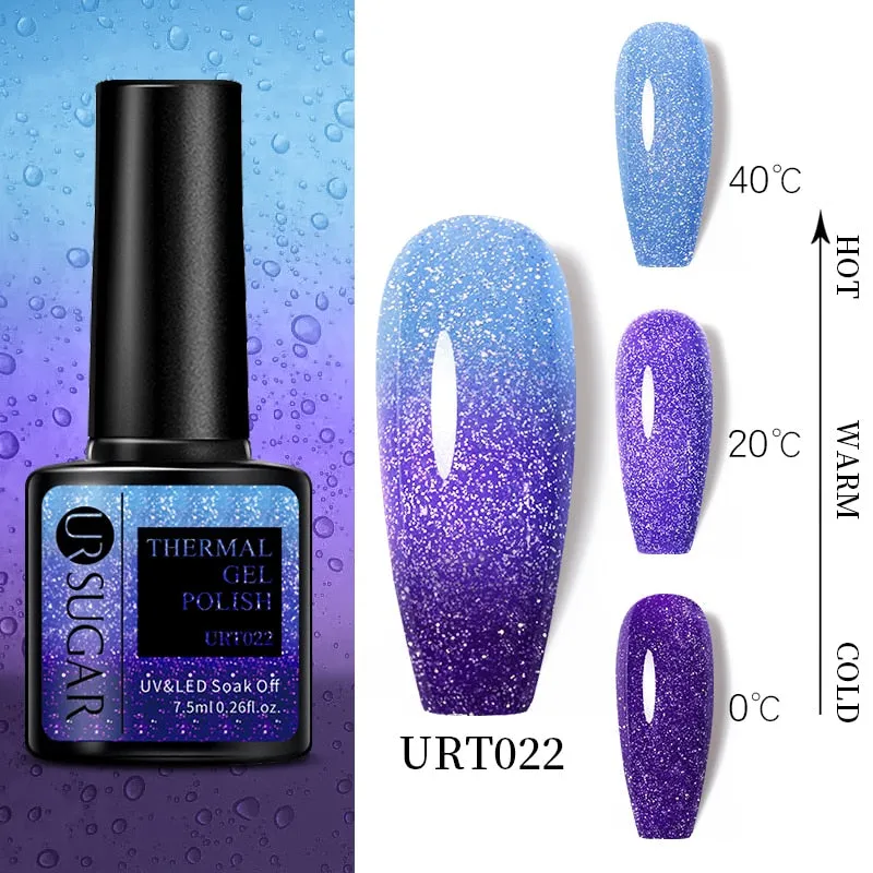 Wenkouban  Thermal Nail Polish Shiny Sequins Effect Color Change Gel Varnishes All For Manicure Nails Art UV Semi Permanent Gellak