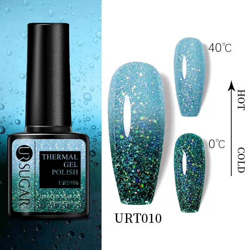 Wenkouban  Thermal Nail Polish Shiny Sequins Effect Color Change Gel Varnishes All For Manicure Nails Art UV Semi Permanent Gellak