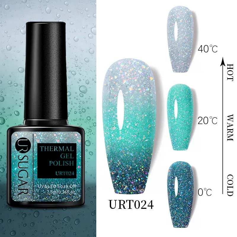 Wenkouban  Thermal Nail Polish Shiny Sequins Effect Color Change Gel Varnishes All For Manicure Nails Art UV Semi Permanent Gellak