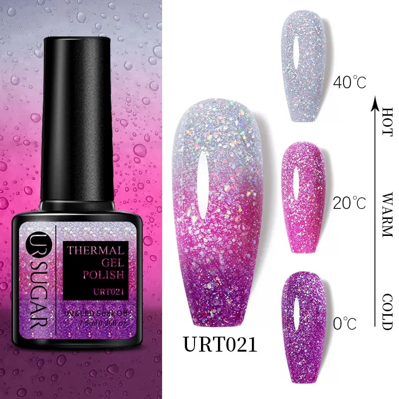 Wenkouban  Thermal Nail Polish Shiny Sequins Effect Color Change Gel Varnishes All For Manicure Nails Art UV Semi Permanent Gellak