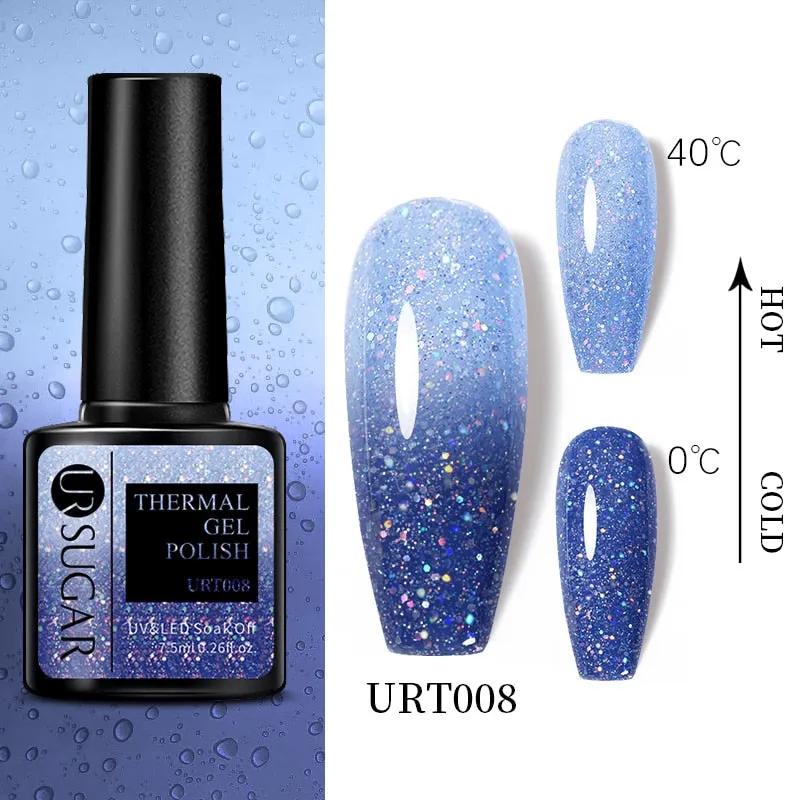 Wenkouban  Thermal Nail Polish Shiny Sequins Effect Color Change Gel Varnishes All For Manicure Nails Art UV Semi Permanent Gellak