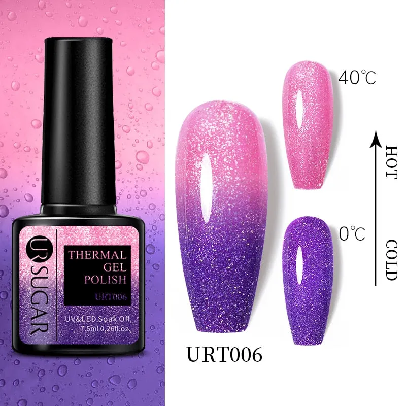 Wenkouban  Thermal Nail Polish Shiny Sequins Effect Color Change Gel Varnishes All For Manicure Nails Art UV Semi Permanent Gellak