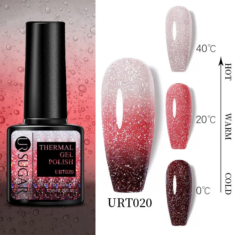 Wenkouban  Thermal Nail Polish Shiny Sequins Effect Color Change Gel Varnishes All For Manicure Nails Art UV Semi Permanent Gellak