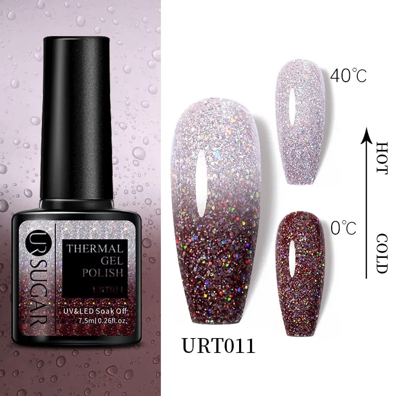 Wenkouban  Thermal Nail Polish Shiny Sequins Effect Color Change Gel Varnishes All For Manicure Nails Art UV Semi Permanent Gellak