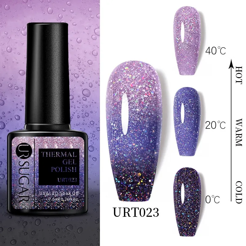 Wenkouban  Thermal Nail Polish Shiny Sequins Effect Color Change Gel Varnishes All For Manicure Nails Art UV Semi Permanent Gellak